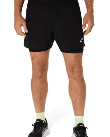 Pantaloni scurti cu logo pentru alergare, Negru