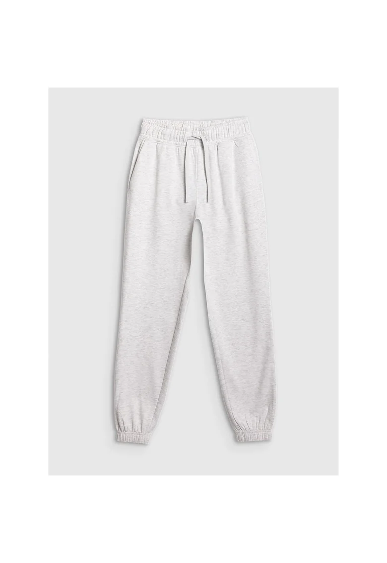 Pantaloni Jogger Femei  Gri Deschis, Trening Casual, Bumbac & Poliester, Regular Fit, XS-XXL, Calduros & Confortabil, Cu Buzunare si Elastic Reglabil - 45769, Gri deschis