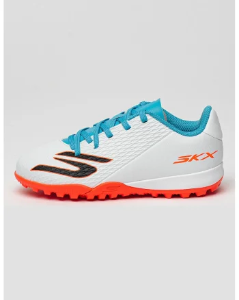 Pantofi SKX 2 Jr cu logo pentru fotbal, Alb/Albastru deschis