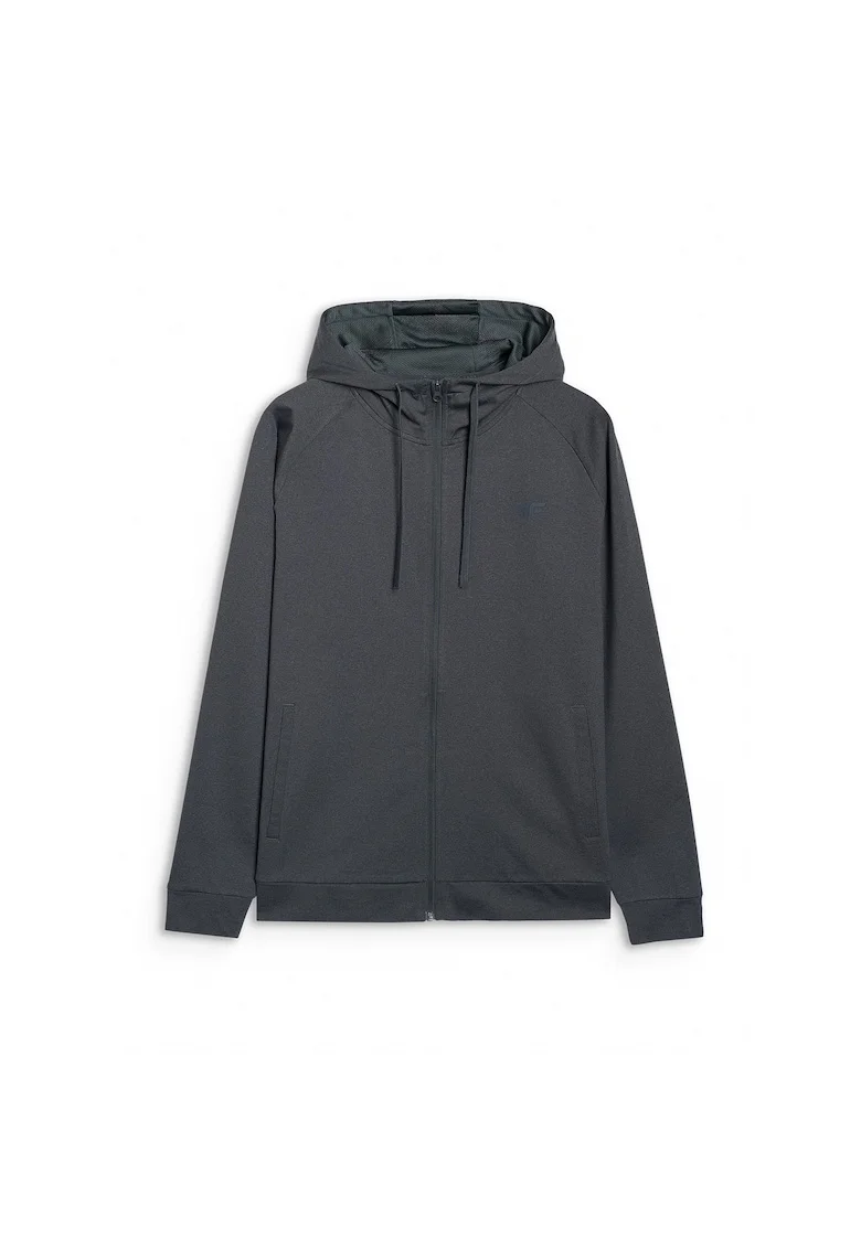 Hanorac sport  Gri, uscare rapida, captuseala microfleece, fibre sintetice