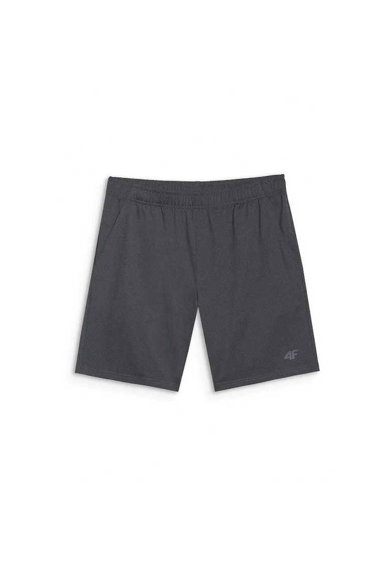 Pantaloni scurti de trening  uscare rapida, gri, material sintetic