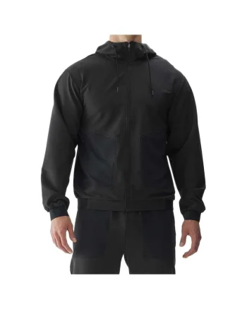 Jacheta barbateasca  casual, gluga ajustabila, neagra, poliester