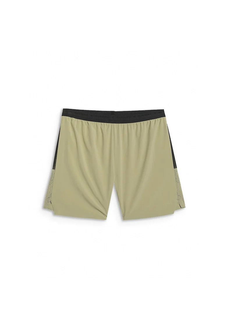 Pantaloni scurti alergare barbati,  poliester, verde