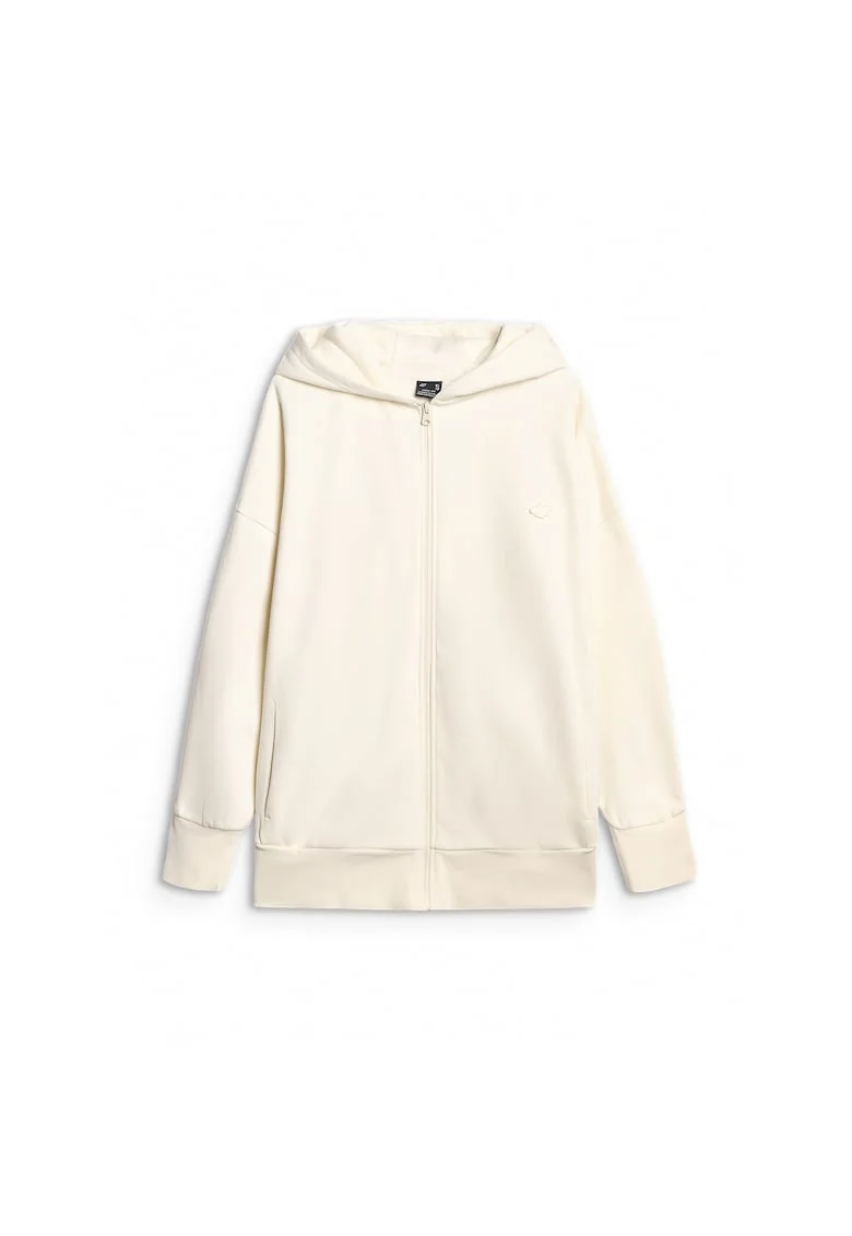 Hanorac Oversize  Gluga Fermoar - 76973, Crem