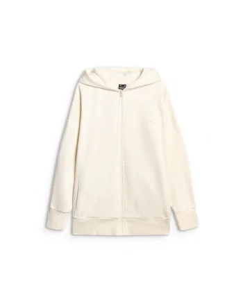 Hanorac Oversize  Gluga Fermoar - 76973, Crem