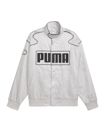 Jacheta supradimensionata unisex cu logo, Negru/Alb murdar