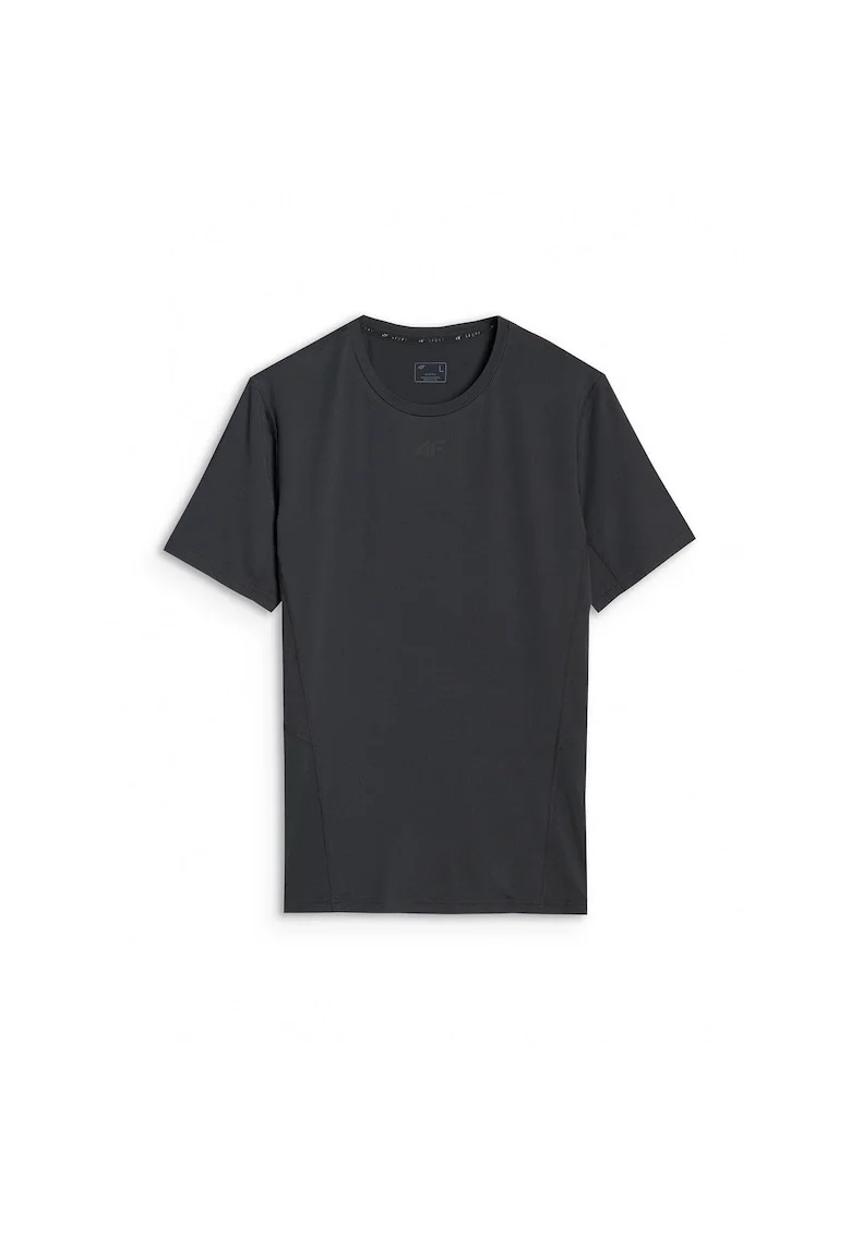 Tricou sport  antrenament, uscare rapida, negru, material sintetic