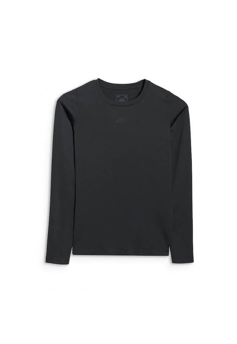 Bluza de antrenament dama  slim, uscare rapida, negru, material sintetic