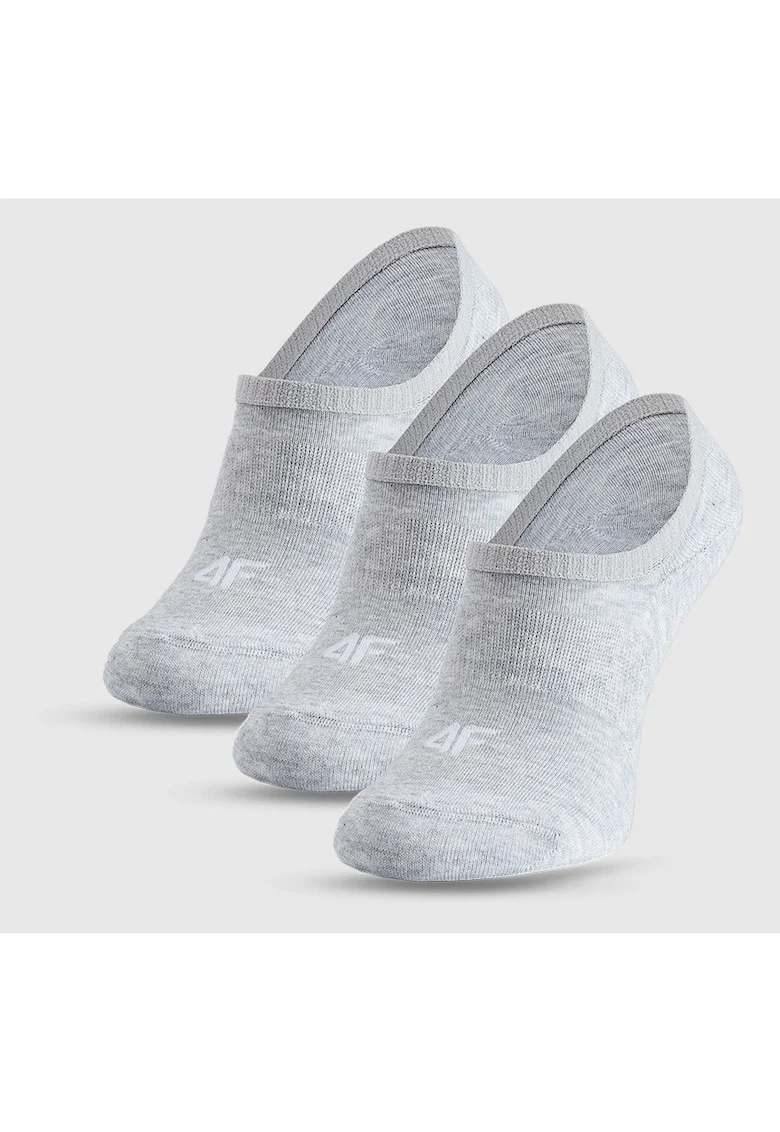 Sosete Talpici Barbati  Sportstyle, 3 Perechi, No-Show, Gri Deschis, Marimi 39, Confort si Durabilitate, 66% Bumbac