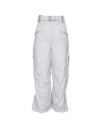 Pantaloni sport copii  impermeabili 5000mm, izolatie Coldheat, bretele detasabile, alb