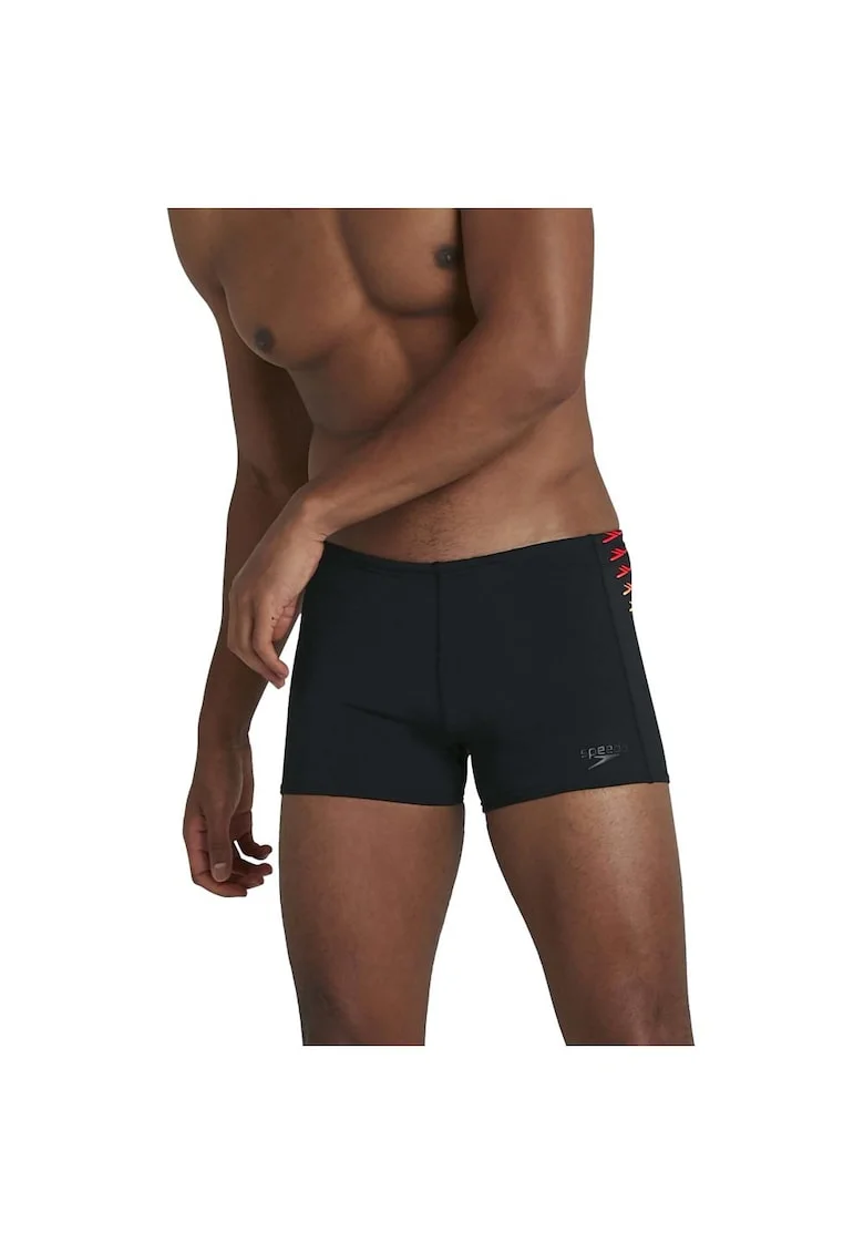 Costum de baie barbatesc  protectie UPF 50+, material rezistent la clor, negru,