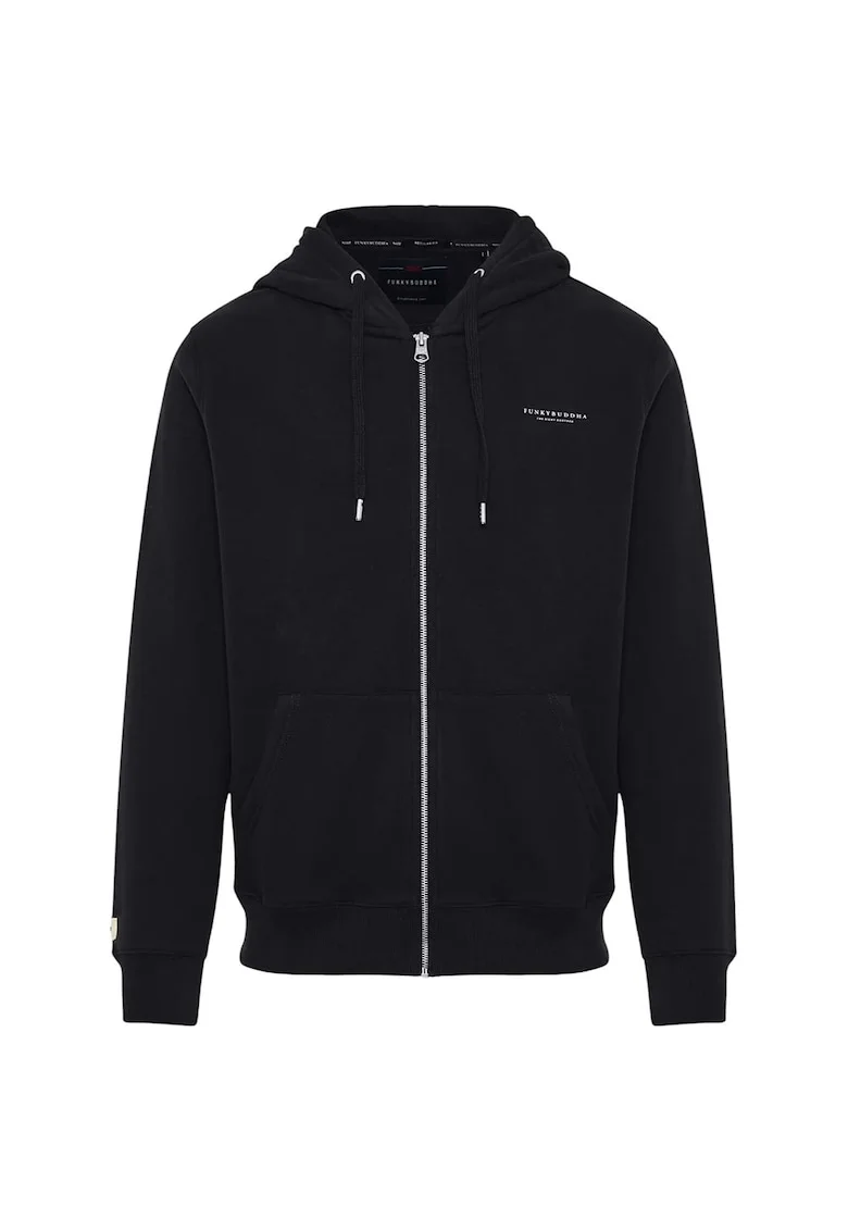 Hanorac sport barbati  gluga, buzunare frontale, bumbac/poliester, negru,