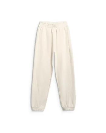 Pantaloni Jogger  Bumbac, Alb ecru, Alb ecru