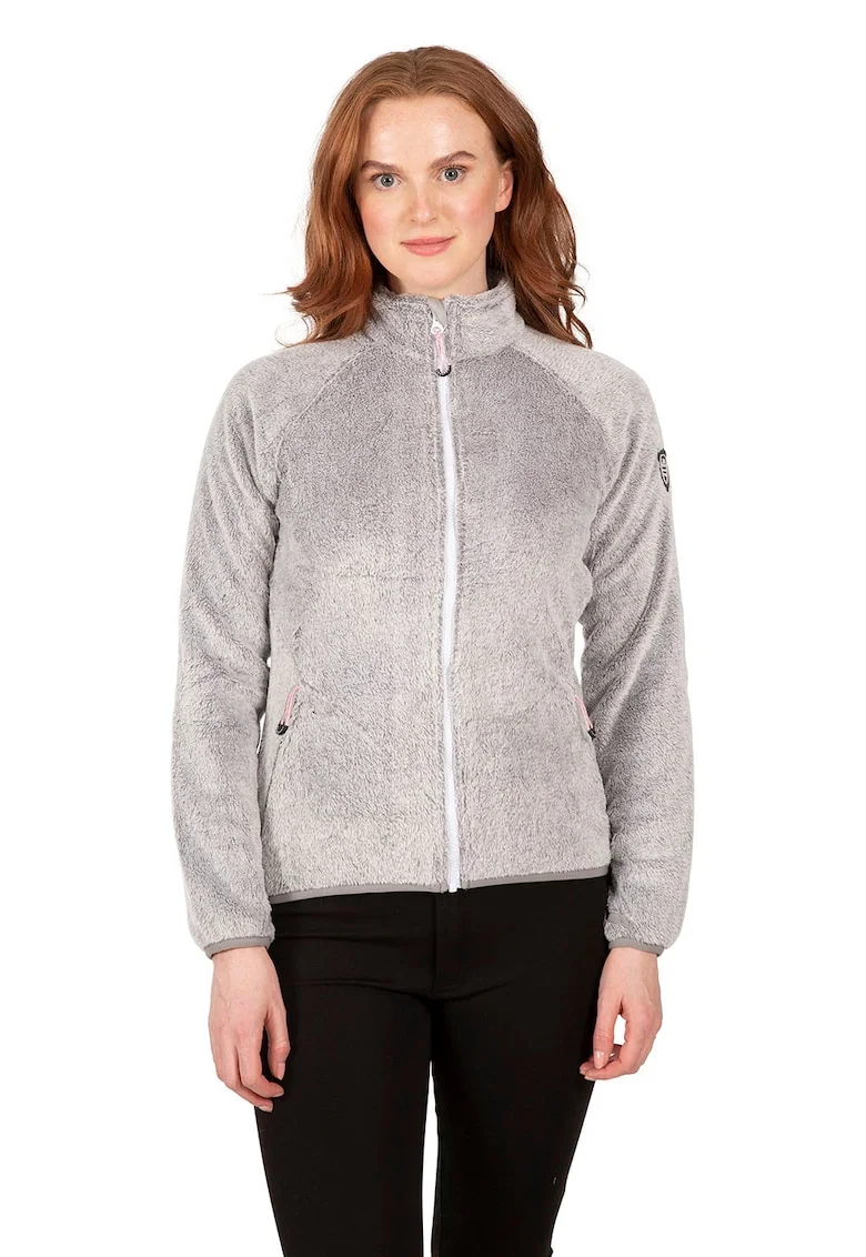 Jacheta din material fleece cu fermoar pentru drumetii Telltale, Gri deschis melange