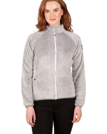 Jacheta din material fleece cu fermoar pentru drumetii Telltale, Gri deschis melange