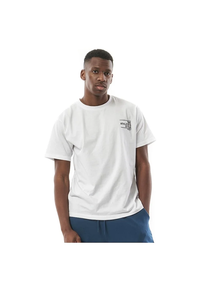 Tricou sport barbati  alb, bumbac, cu imprimeu