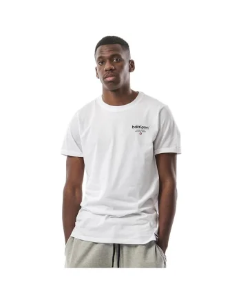 Tricou sport barbatesc  croiala dreapta, imprimeu logo, alb, bumbac