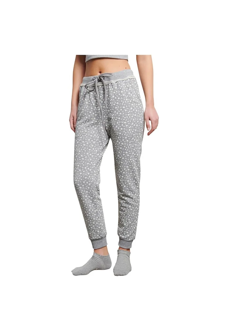 Pantaloni sport dama 1221-907000,  Bumbac/Poliester, Gri