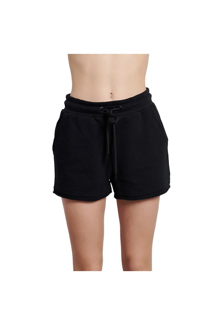 Pantaloni scurti sport dama 1221-909605,  Bumbac/Poliester, Negru