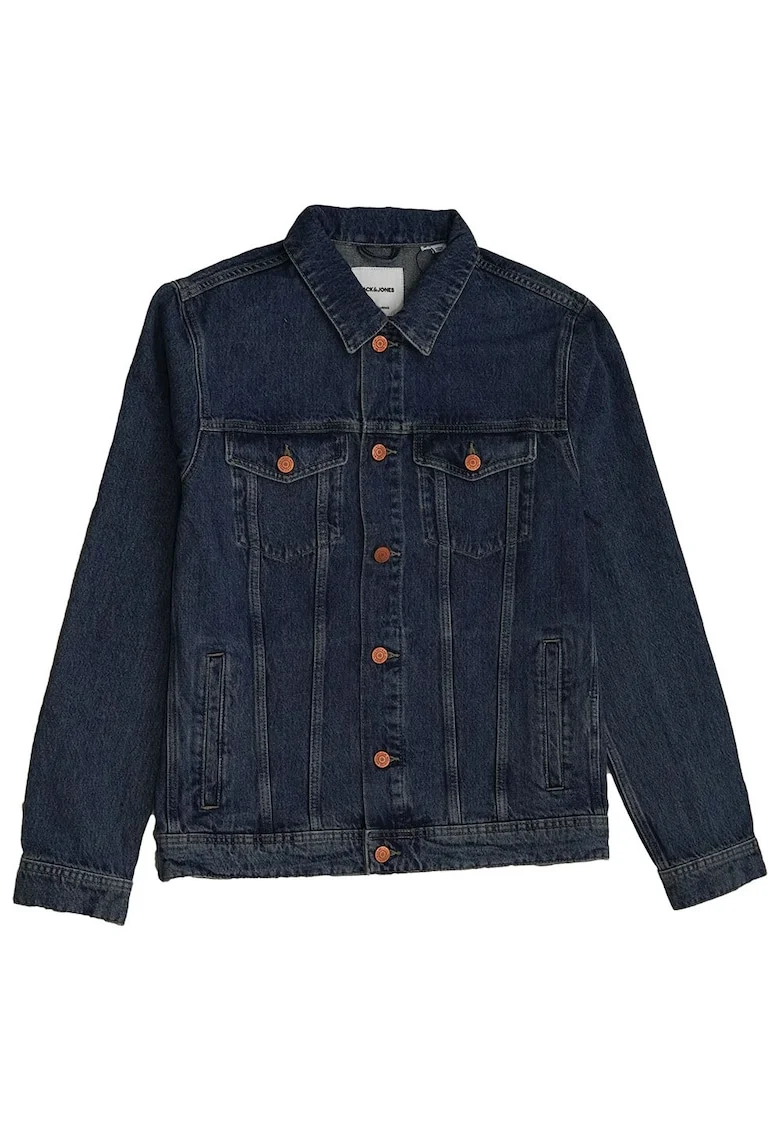 Jacheta denim barbati  casual, albastra, bumbac