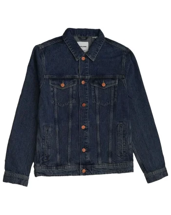 Jacheta denim barbati  casual, albastra, bumbac
