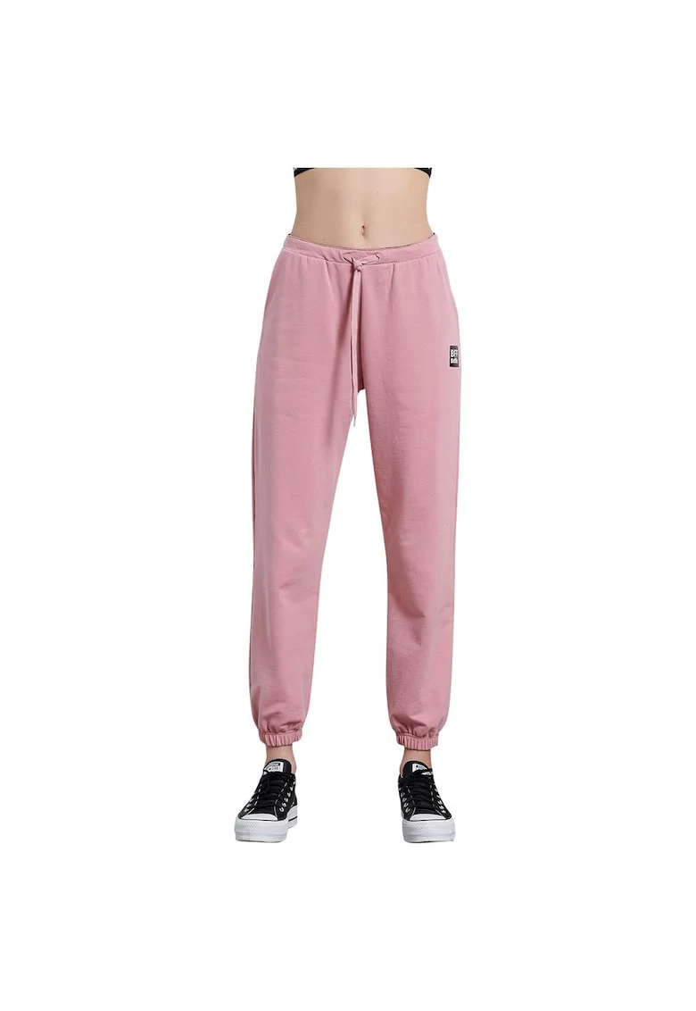 Pantaloni sport dama 1221-908100,  Bumbac/Poliester, Roz,