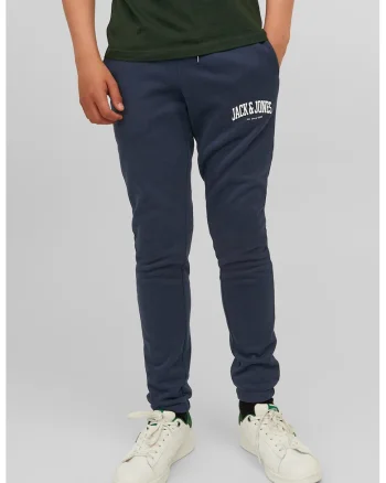 Pantaloni sport cu talie ajustabila, Alb/Bleumarin