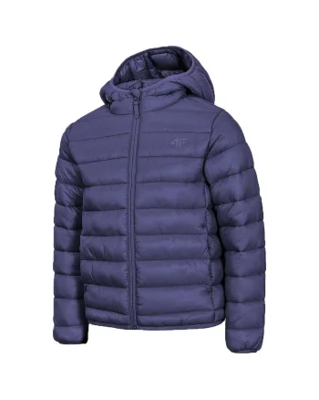Jacheta sport pentru copii  HJZ20-JKUDP001, cu gluga integrata, poliamida, bleumarin