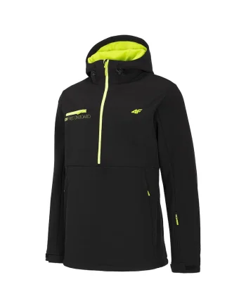 Jacheta sport  neagra, poliester, cu gluga ajustabila si 3 buzunare