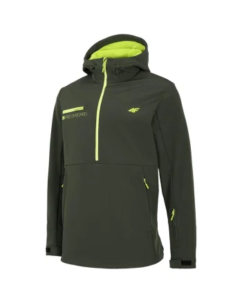 Geaca sport  model H4Z20-SFM001F, impermeabila, gluga ajustabila, 3 buzunare, kaki, poliester-elastan,