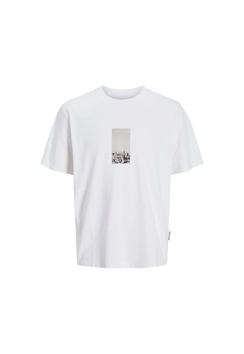 Tricou JACK &JONES Pacer Photo Branding 40365, Alb