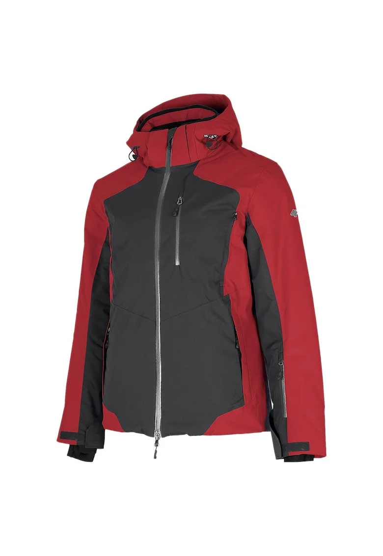 Geaca de ski  barbati, impermeabila, calduroasa, rosu/negru, material sintetic