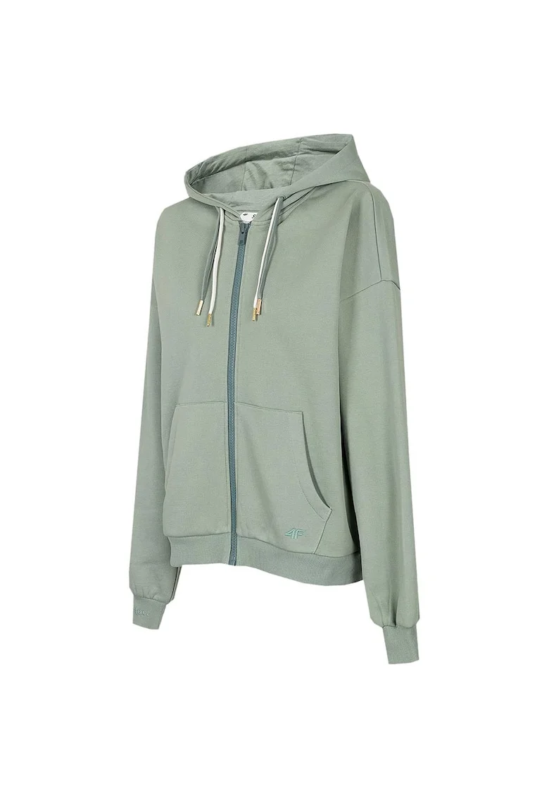 Hanorac sport dama  linie supradimensionata, gluga ajustabila, bumbac/poliester, verde