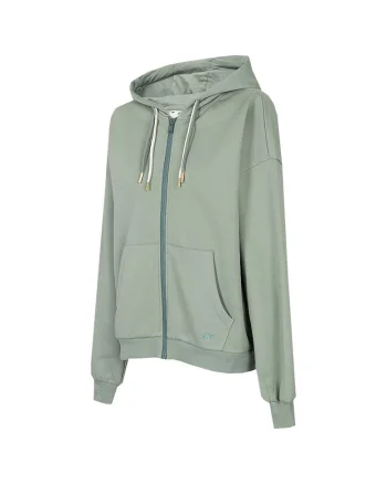 Hanorac sport dama  linie supradimensionata, gluga ajustabila, bumbac/poliester, verde