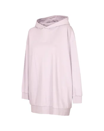 Hanorac sport dama  supradimensionat, cu gluga, buzunare laterale, roz, bumbac/poliester
