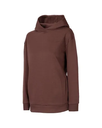 Hanorac sport dama  croiala regulata, gluga integrata, bumbac/poliester, maro