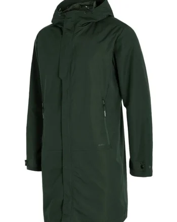 Geaca barbati  model HOL21-KUM601A, gluga integrata, doua buzunare laterale, culoare neagra, material rezistent la apa, negru