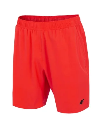 Pantaloni sport barbati  H4L22-SKMF010, talie elastica, uscare rapida, poliester/elastan, rosu