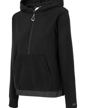 Hanorac fleece de dama,  Poliester, Negru, Negru