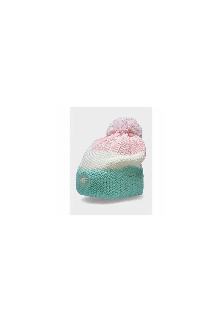 Caciula pentru copii, Acril, Marime universala,, Verde/Roz