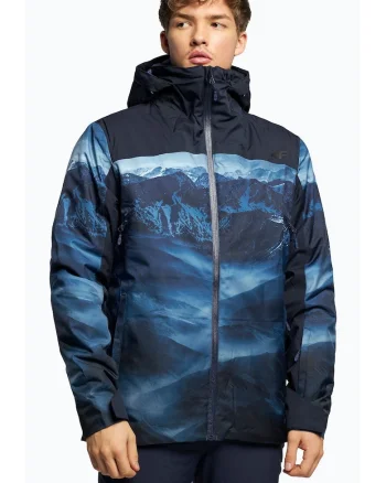 Geaca de ski pentru barbati,  Poliester, Bleumarin, Albastru, Alb, Alb/Albastru/Bleumarin