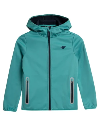 Jacheta sport  HJZ21-JSFD001, cu gluga, poliester, turcoaz,