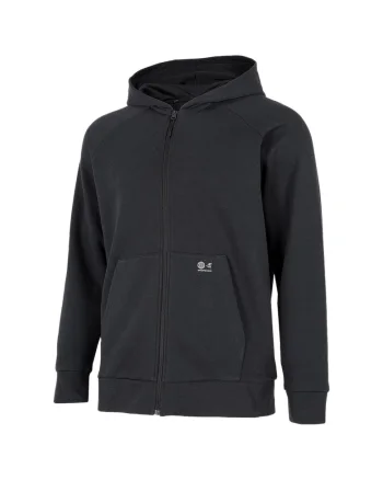 Hanorac sport  model H4Z22-BLM011, gluga integrata, fermoar complet, bumbac/poliester, negru