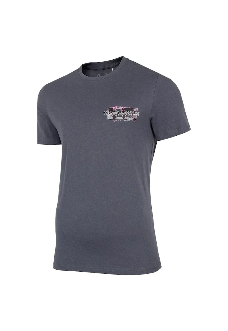 Tricou sport barbati  croiala regulata, imprimeu, bumbac organic