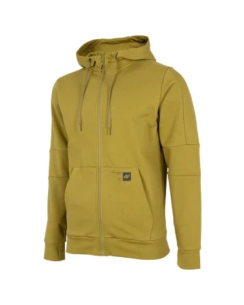 Hanorac sport  croiala standard, gluga integrata, mustar, bumbac 80%,