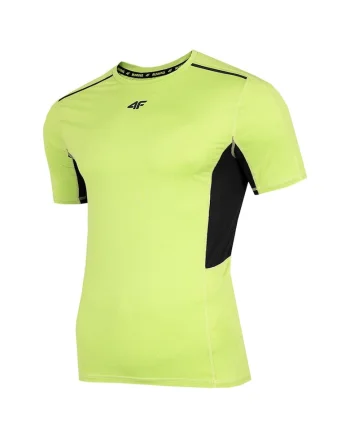 Tricou sport  slim fit, galben, poliester-elastan, tehnologie 4FDry