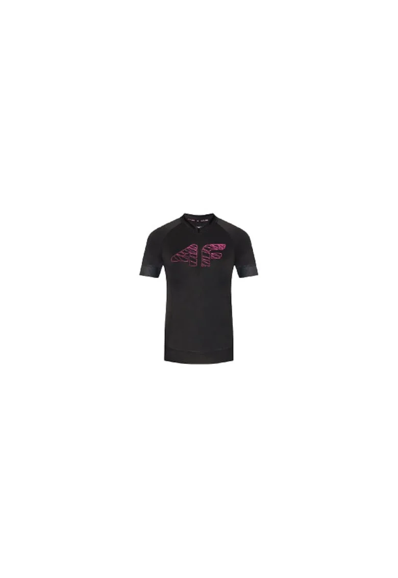 Tricou de bicicleta pentru femei,  uscare rapida 4F Dry, filtru solar UPF 40+, Negru, M
