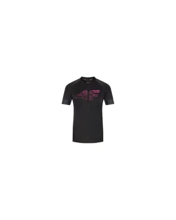 Tricou de bicicleta pentru femei,  uscare rapida 4F Dry, filtru solar UPF 40+, Negru, M