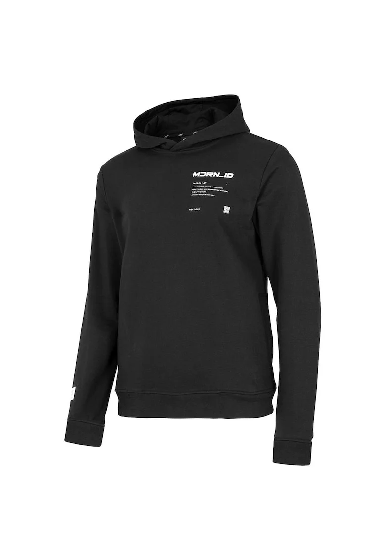 Hanorac sport barbati H4Z22-BLM025,  Bumbac/Poliester, Negru