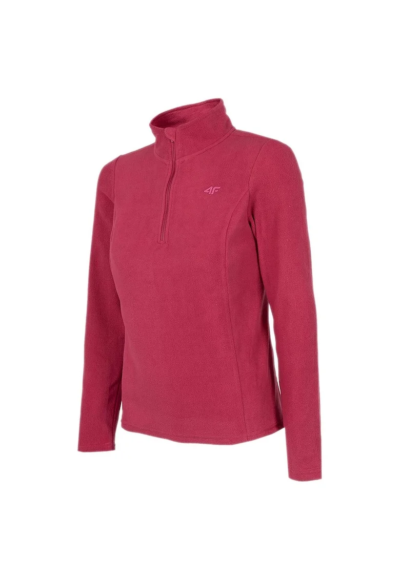 Bluza sport dama,  slim fit, guler inalt, rosu, poliester